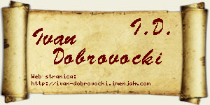 Ivan Dobrovocki vizit kartica
